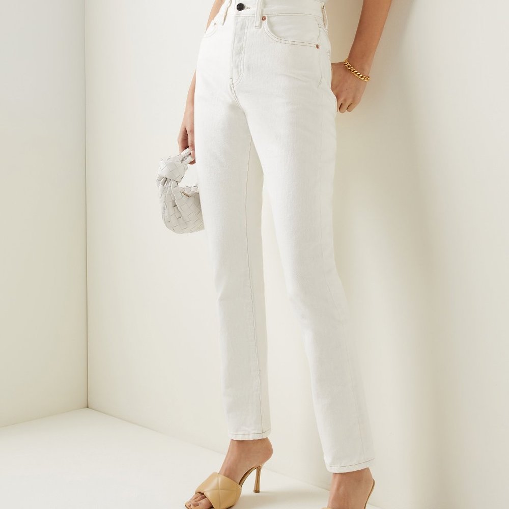 Wardrobe.NYC Trendy white denim jeans - size 24